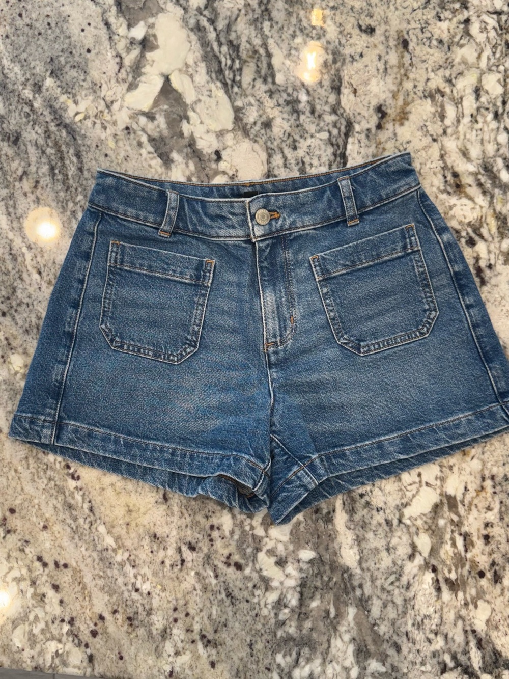 J Crew Patch Pocket High-Rise Denim Shorts Size 00